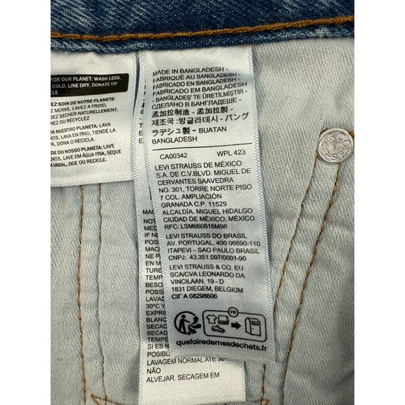 Levi's Men 505 Regular Fit Straight Leg Zip Fly Non-Stretch Jeans 32x34 Blue - Picture 10 of 12